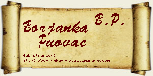 Borjanka Puovac vizit kartica
